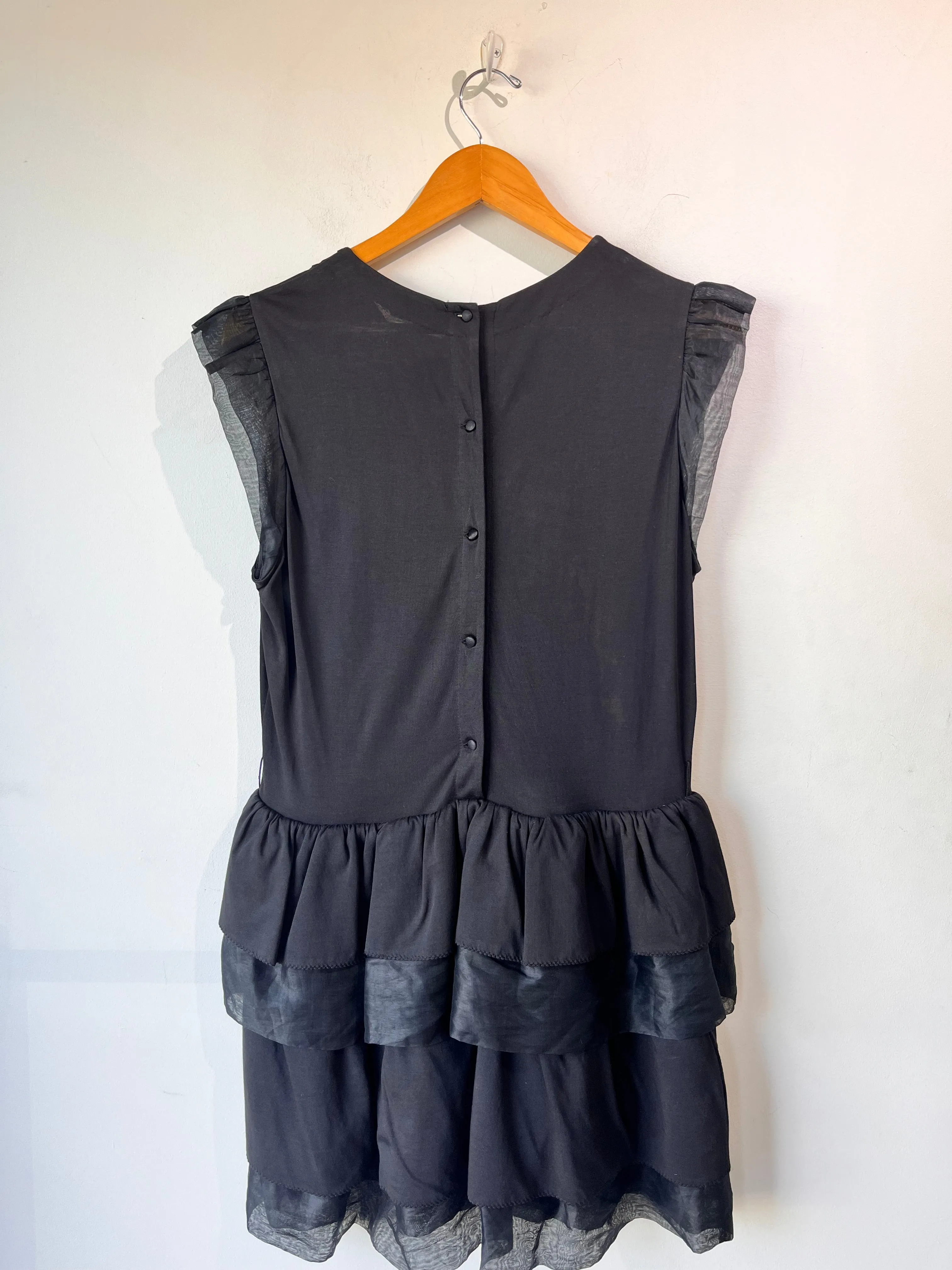 Miu Miu Black Ruffle Mini Dress