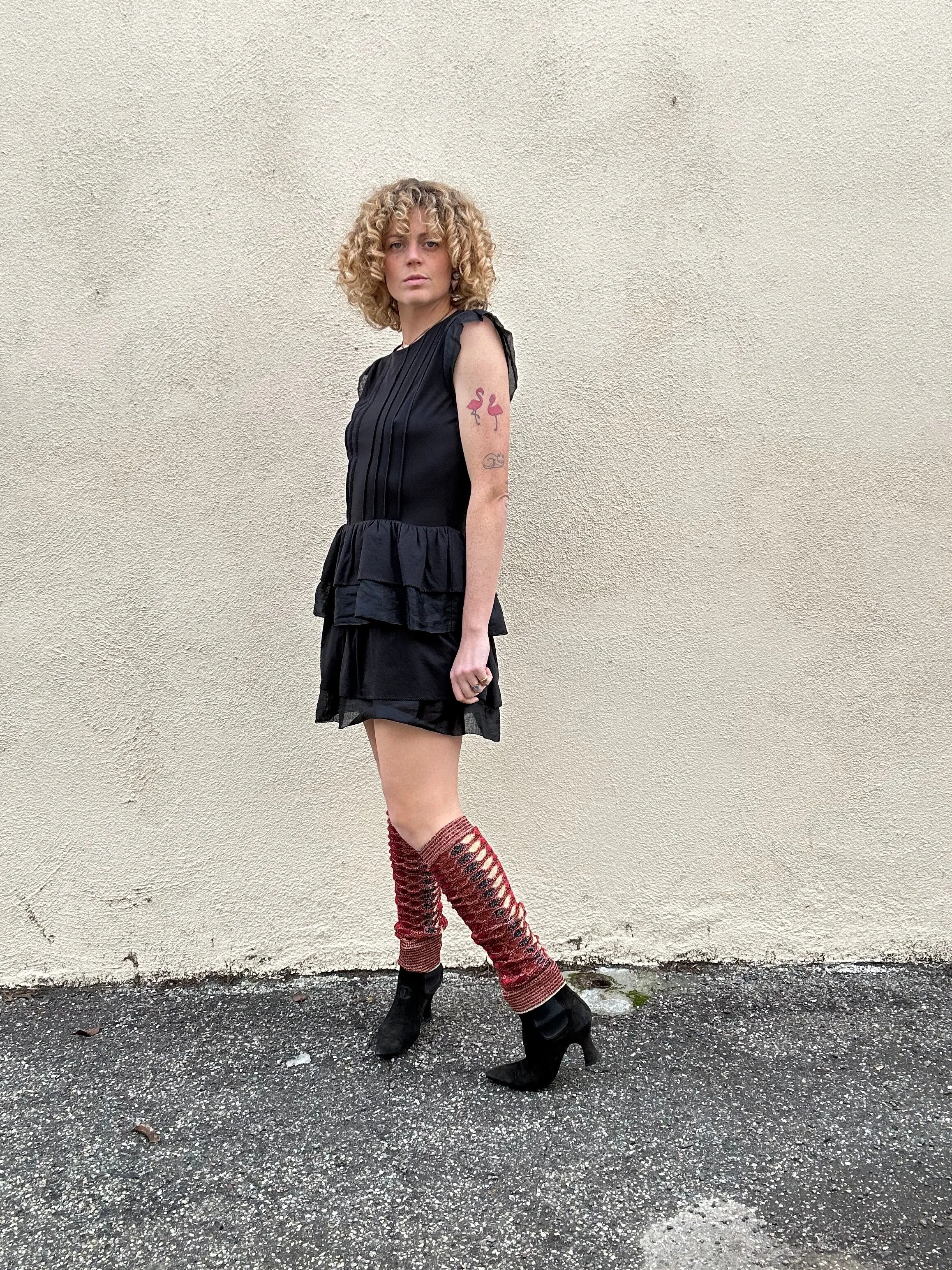 Miu Miu Black Ruffle Mini Dress