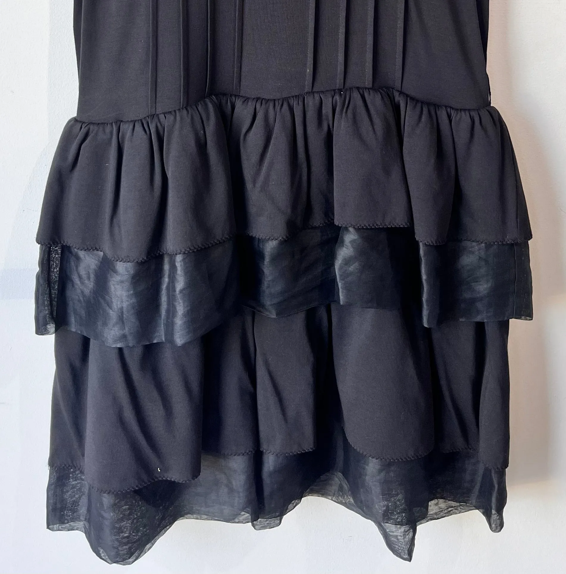 Miu Miu Black Ruffle Mini Dress