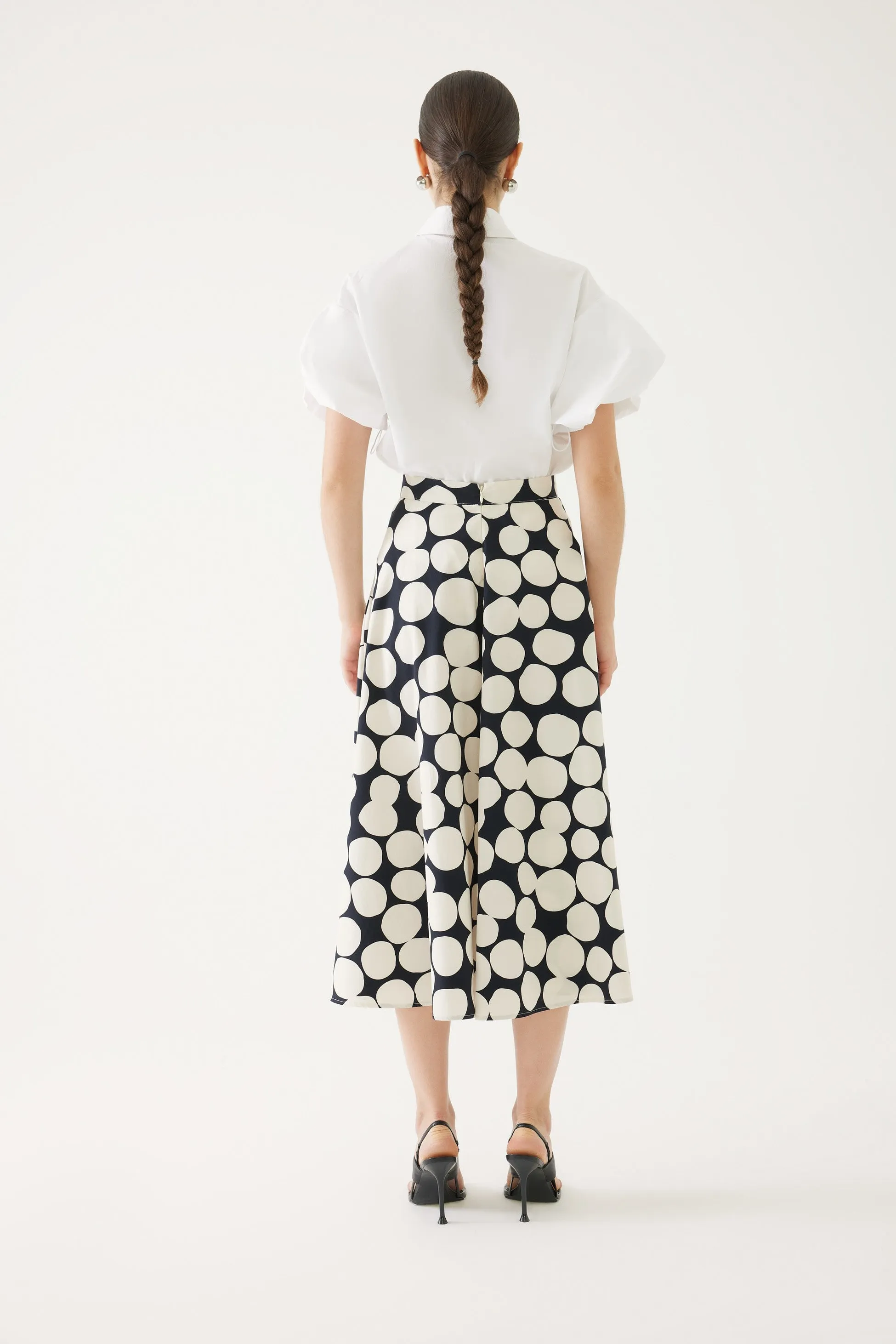 Multi-Color Polka Dots Midi Skirt