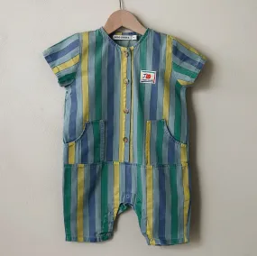 Multicolor Stripes denim overall - baby