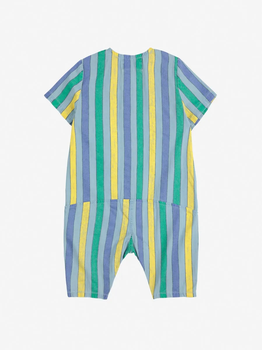 Multicolor Stripes denim overall - baby