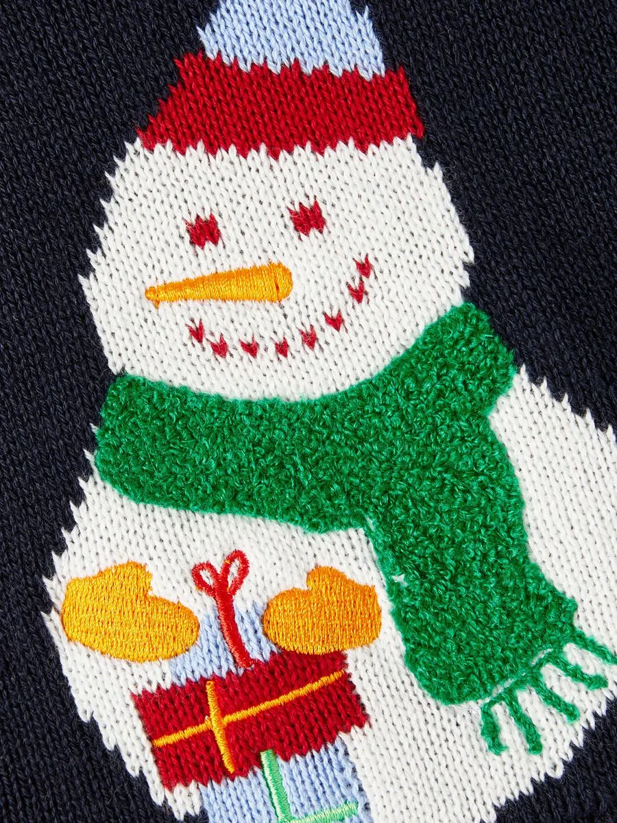 Name it pullover pupazzo di neve blu neonati