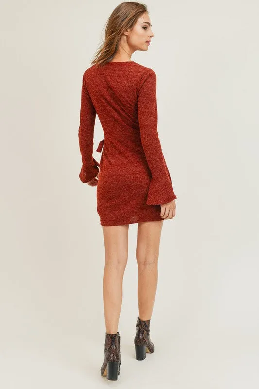 Naomi Wrap Dress - Rust