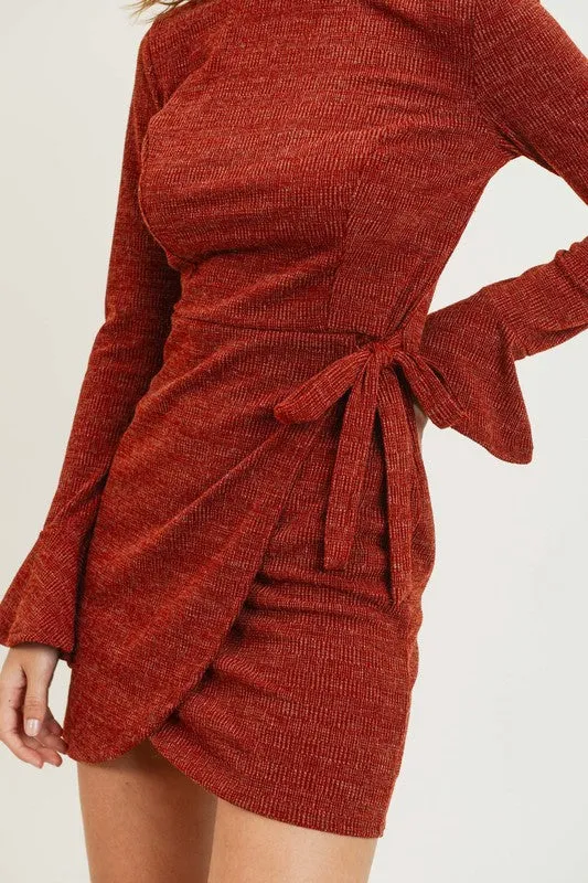 Naomi Wrap Dress - Rust