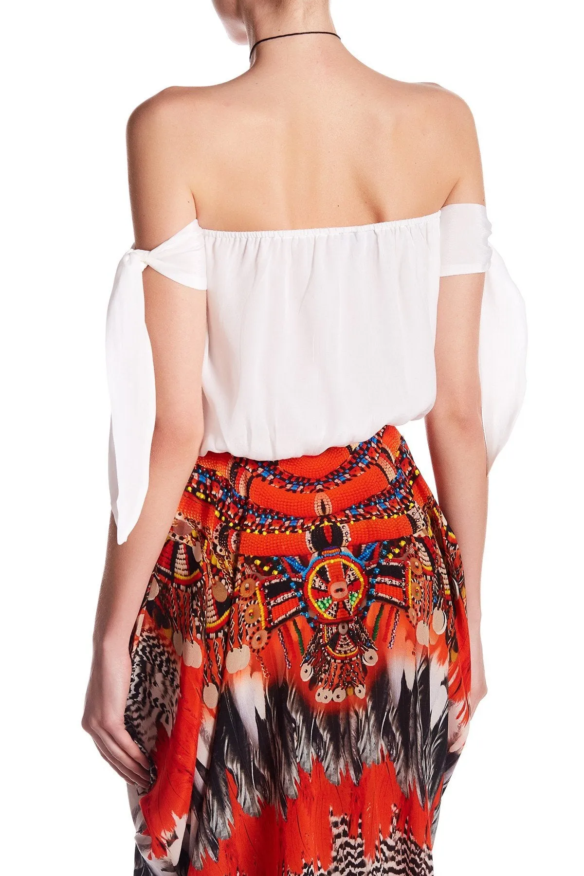 Off Shoulder Strapless Crop Top In White