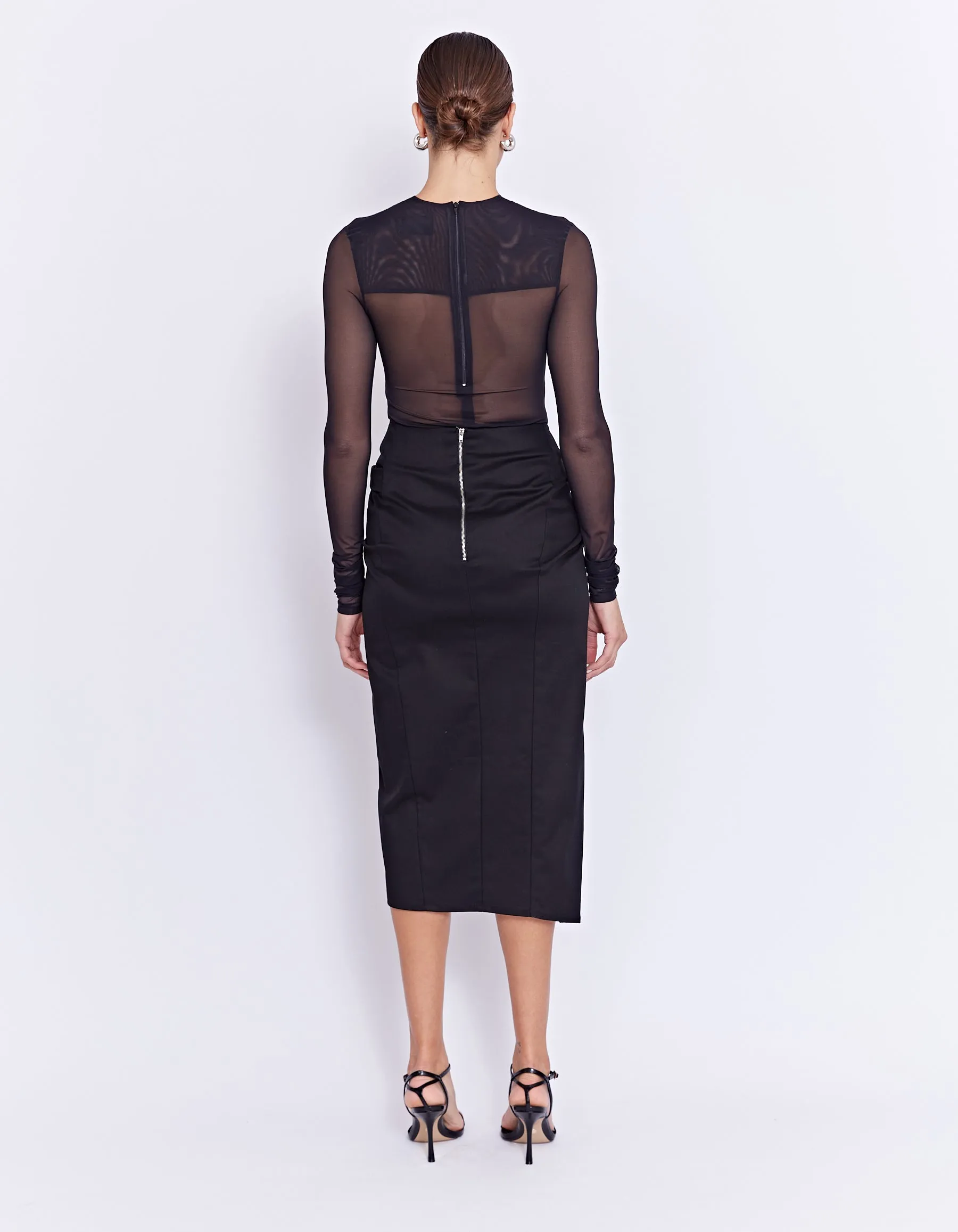 PARKS MIDI SKIRT | BLACK