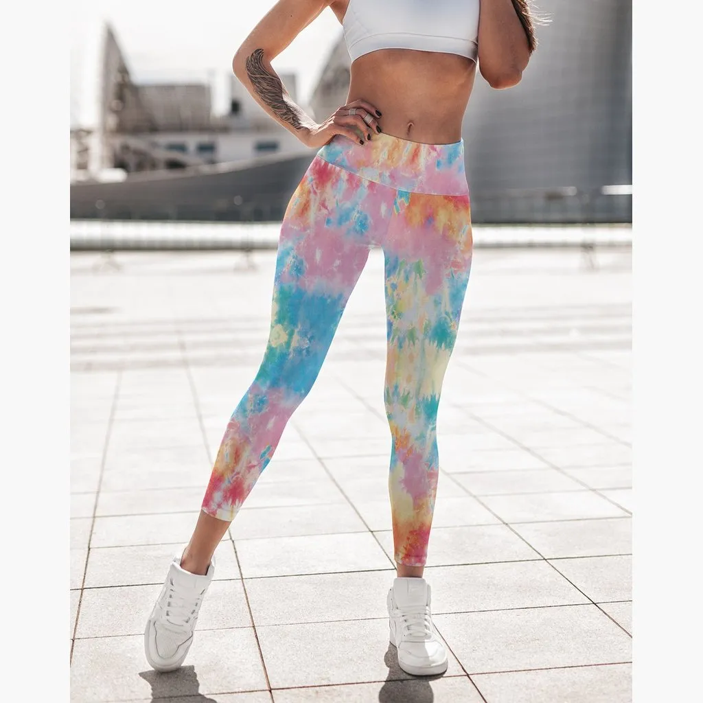 Pastel Tie Dye Yoga Leggings