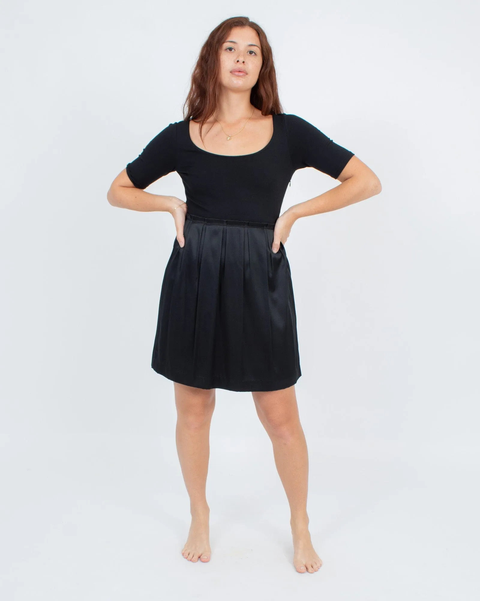 Pleated A-line Dress