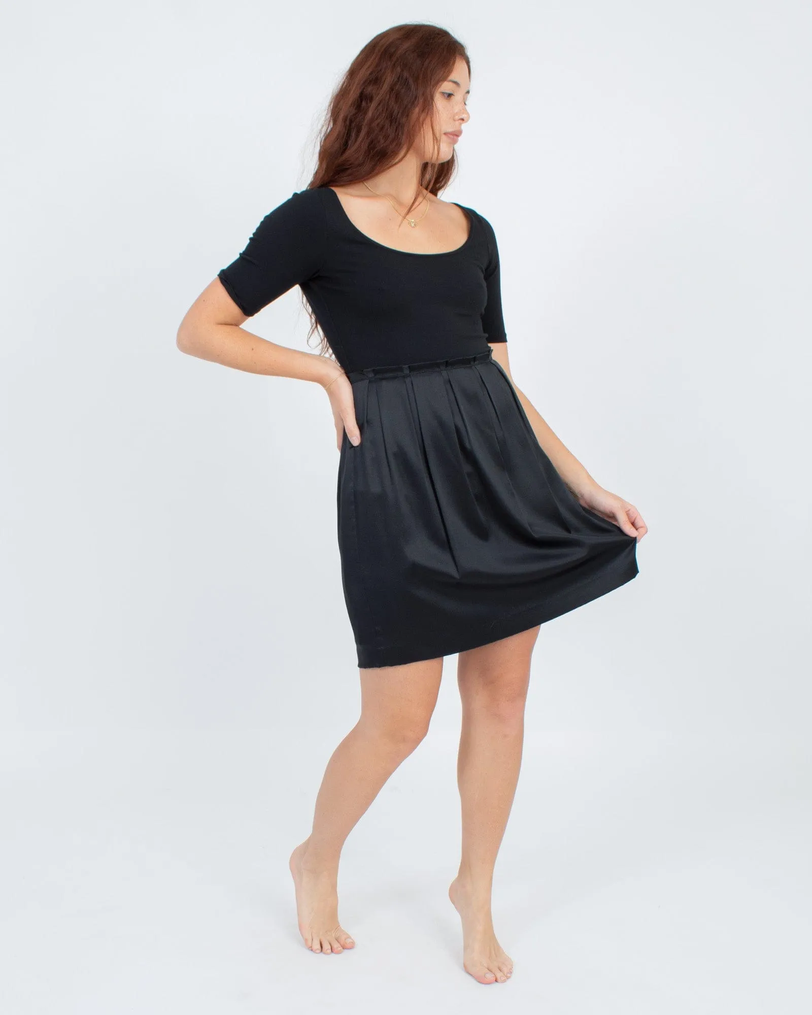 Pleated A-line Dress