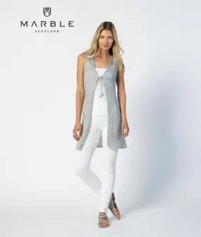 Pointelle Knit Vest w/ Tie Front