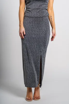 Shimmer midi skirt black/silver