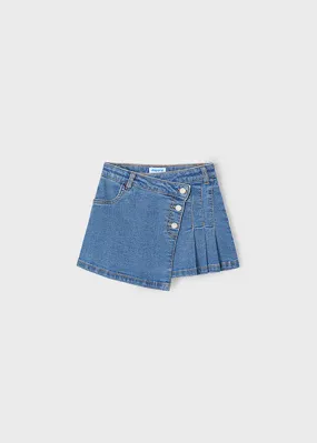 skirt side pleated with pocket - denim-017