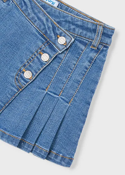 skirt side pleated with pocket - denim-017