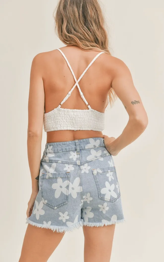Sleeveless V Neck Crop Top