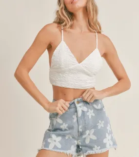 Sleeveless V Neck Crop Top