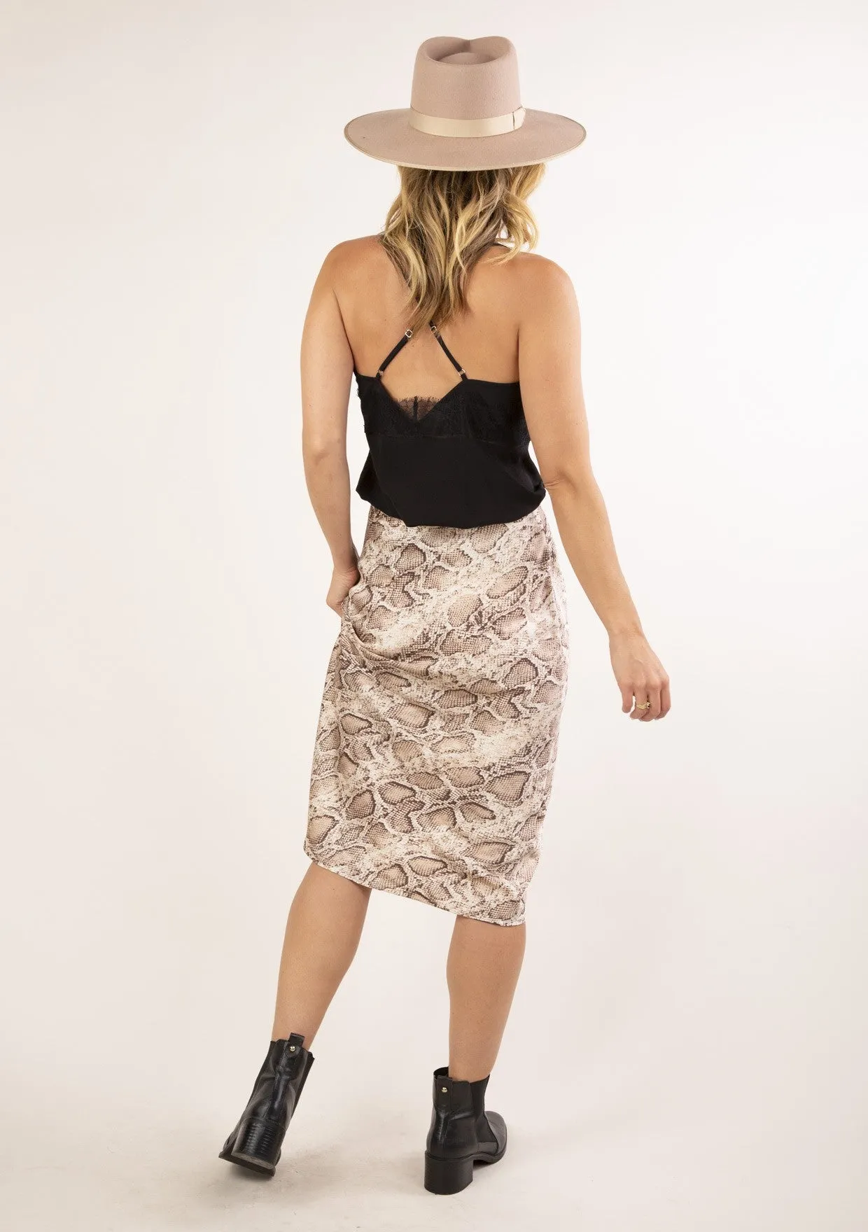 Snake Print Sexy Bias Mini Skirt