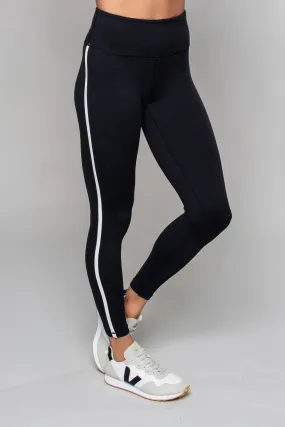Stride Piped High Waisted Legging Black / White