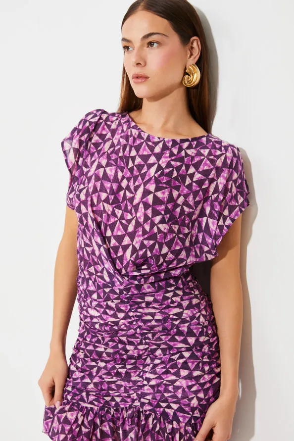 Suncoo Clarine Geo Purple Dress