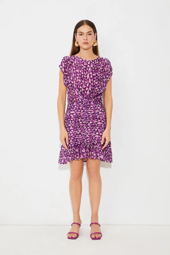 Suncoo Clarine Geo Purple Dress