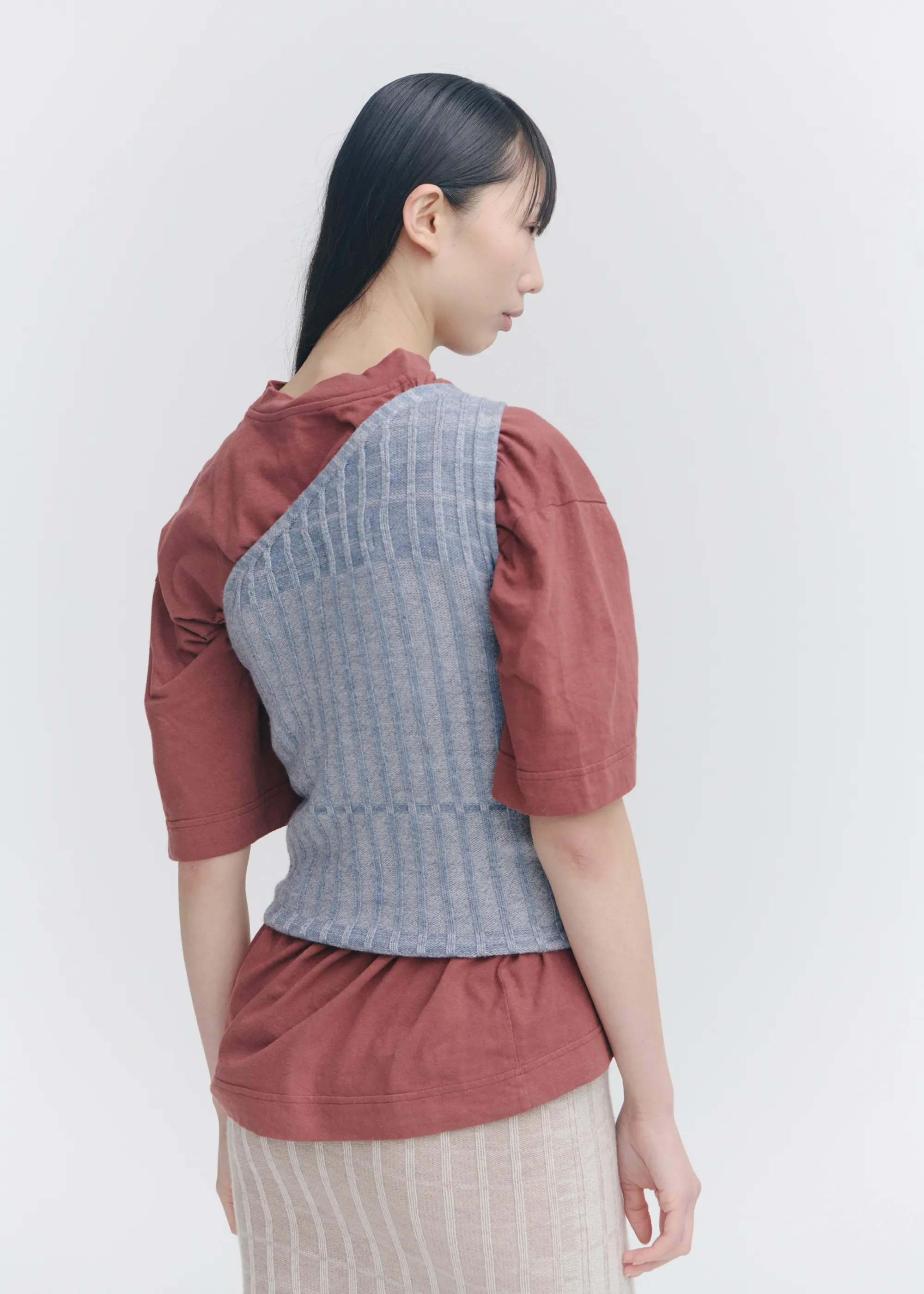 Tension Knitted Singlet ~ Denim