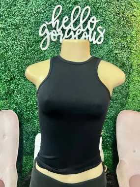 Unbelievable Times Black Ribbed Razorback Tank