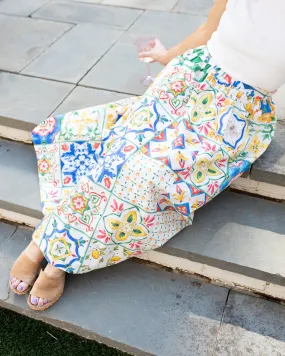 Window Pane Midi Skirt