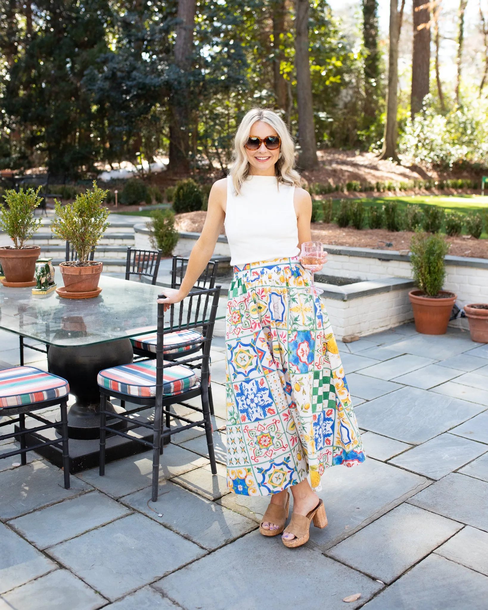 Window Pane Midi Skirt