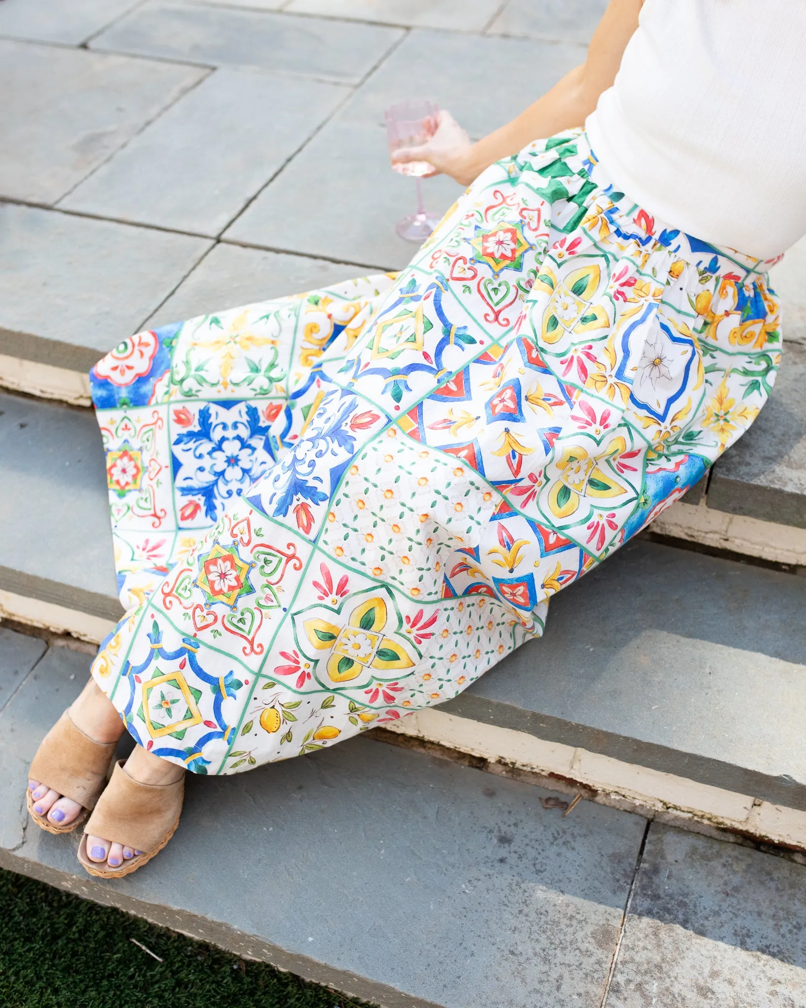 Window Pane Midi Skirt