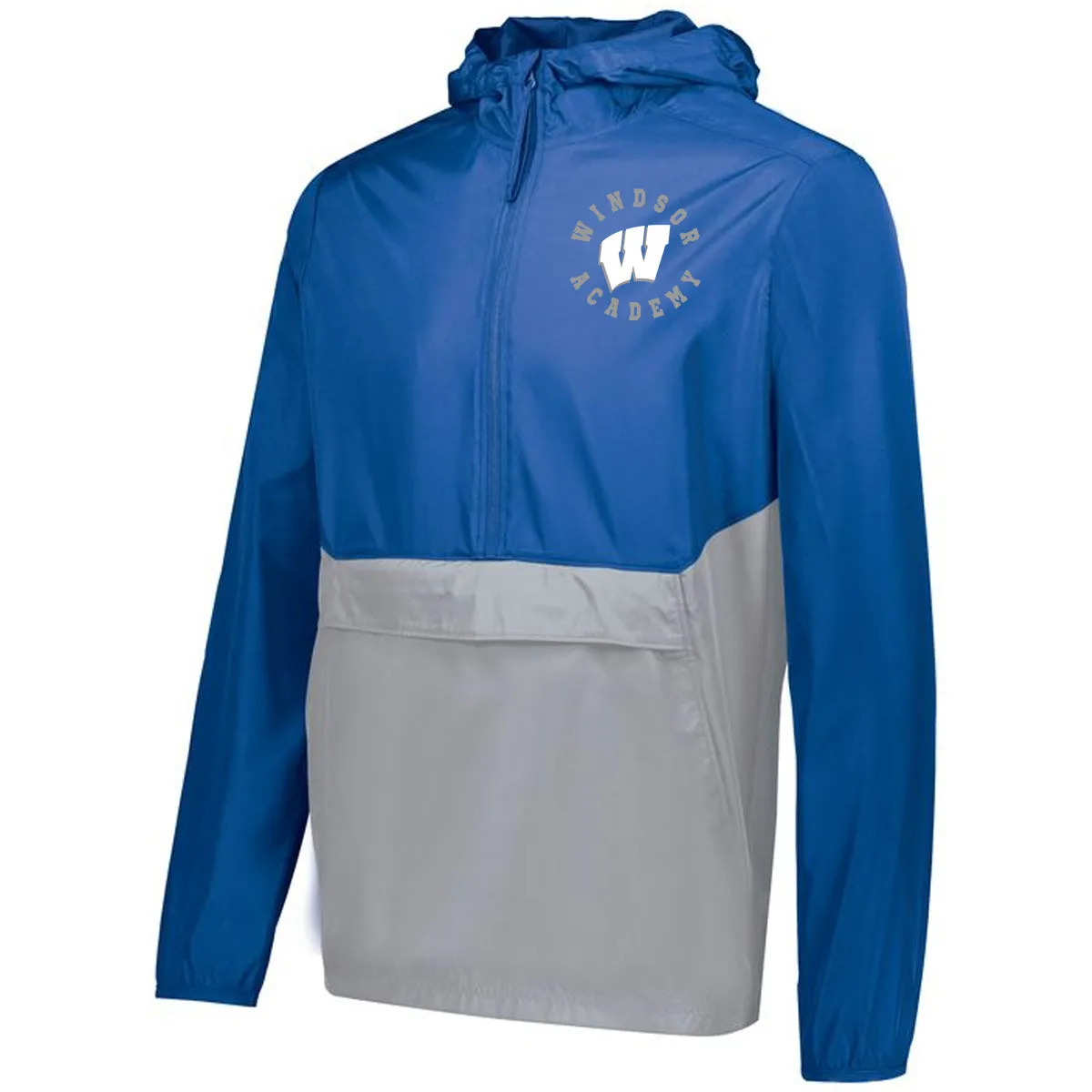 Windsor - Augusta/Holloway Pack Pullover with Windsor Academy W Circle - Royal/Athletic Grey (229534/229634)