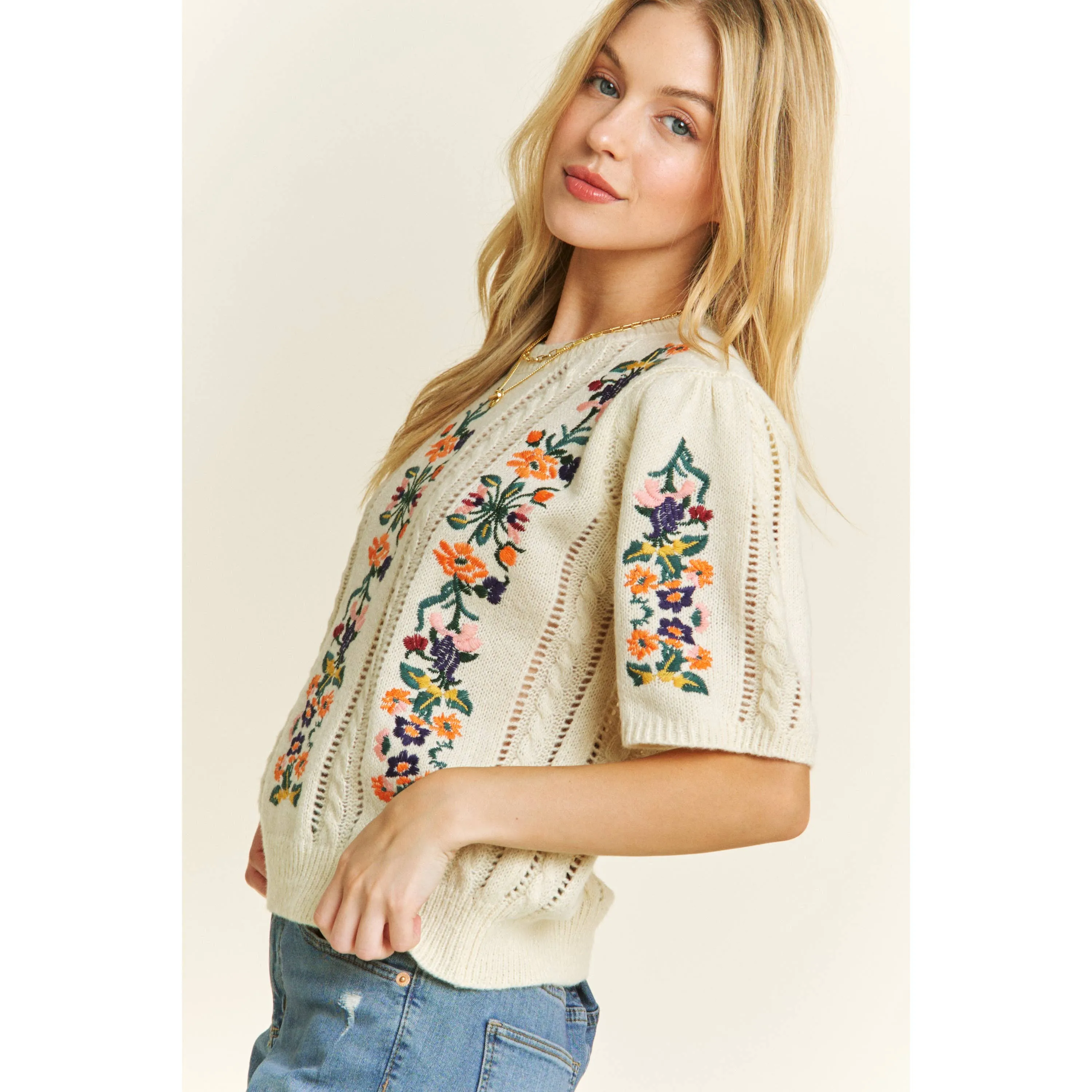 Winter Garden Sweater in Ivory