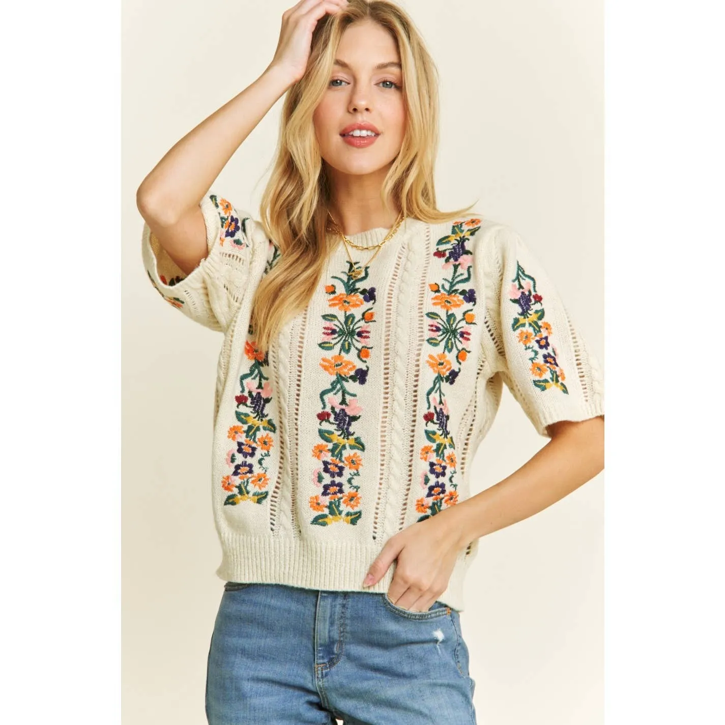 Winter Garden Sweater in Ivory