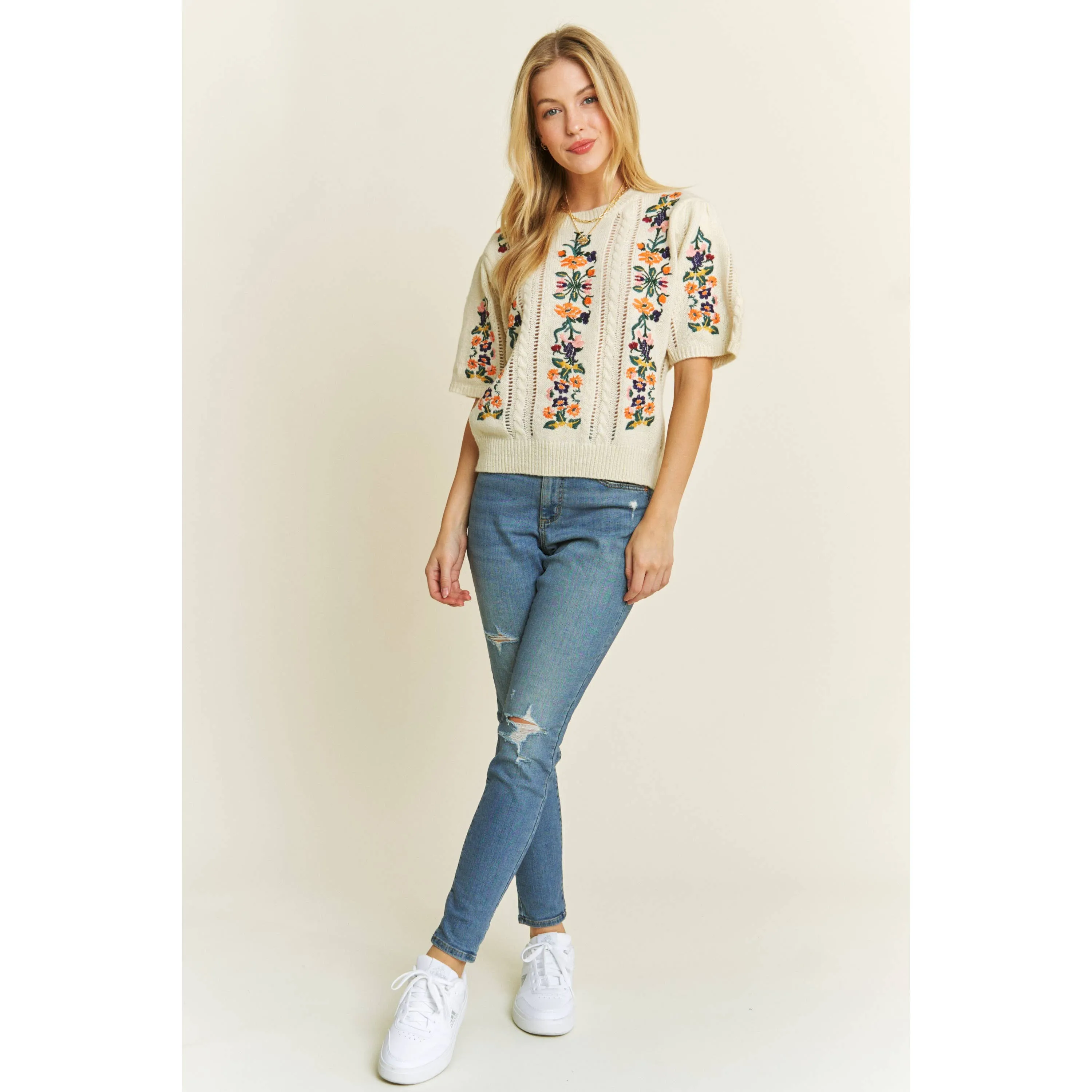 Winter Garden Sweater in Ivory