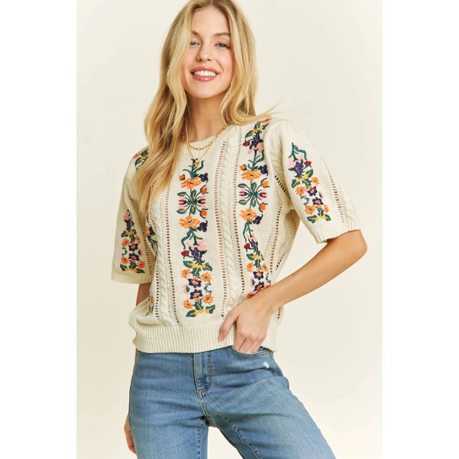 Winter Garden Sweater in Ivory