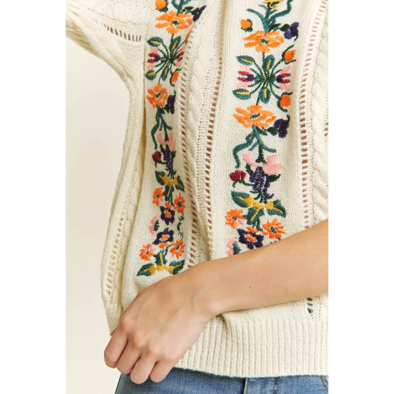 Winter Garden Sweater in Ivory