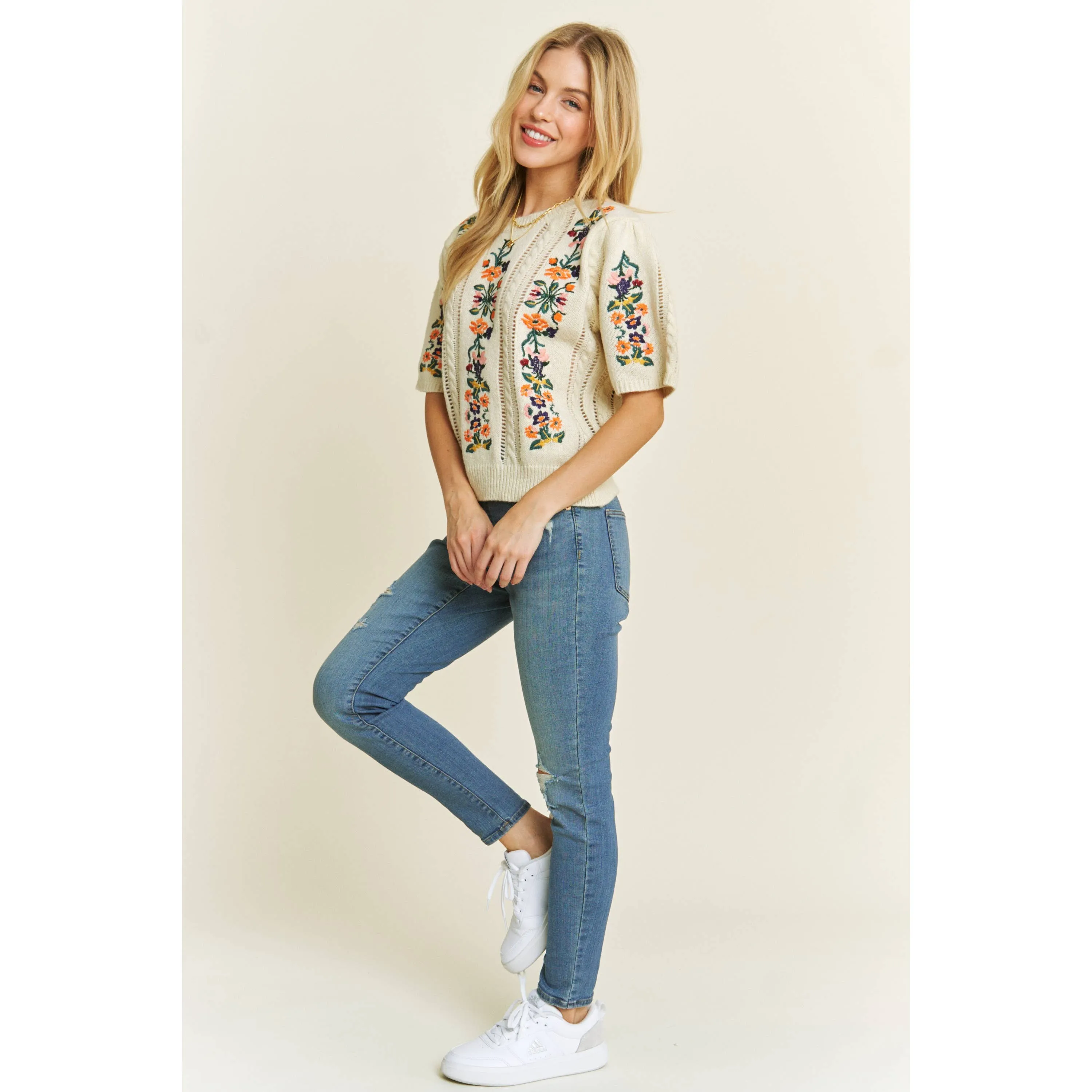 Winter Garden Sweater in Ivory