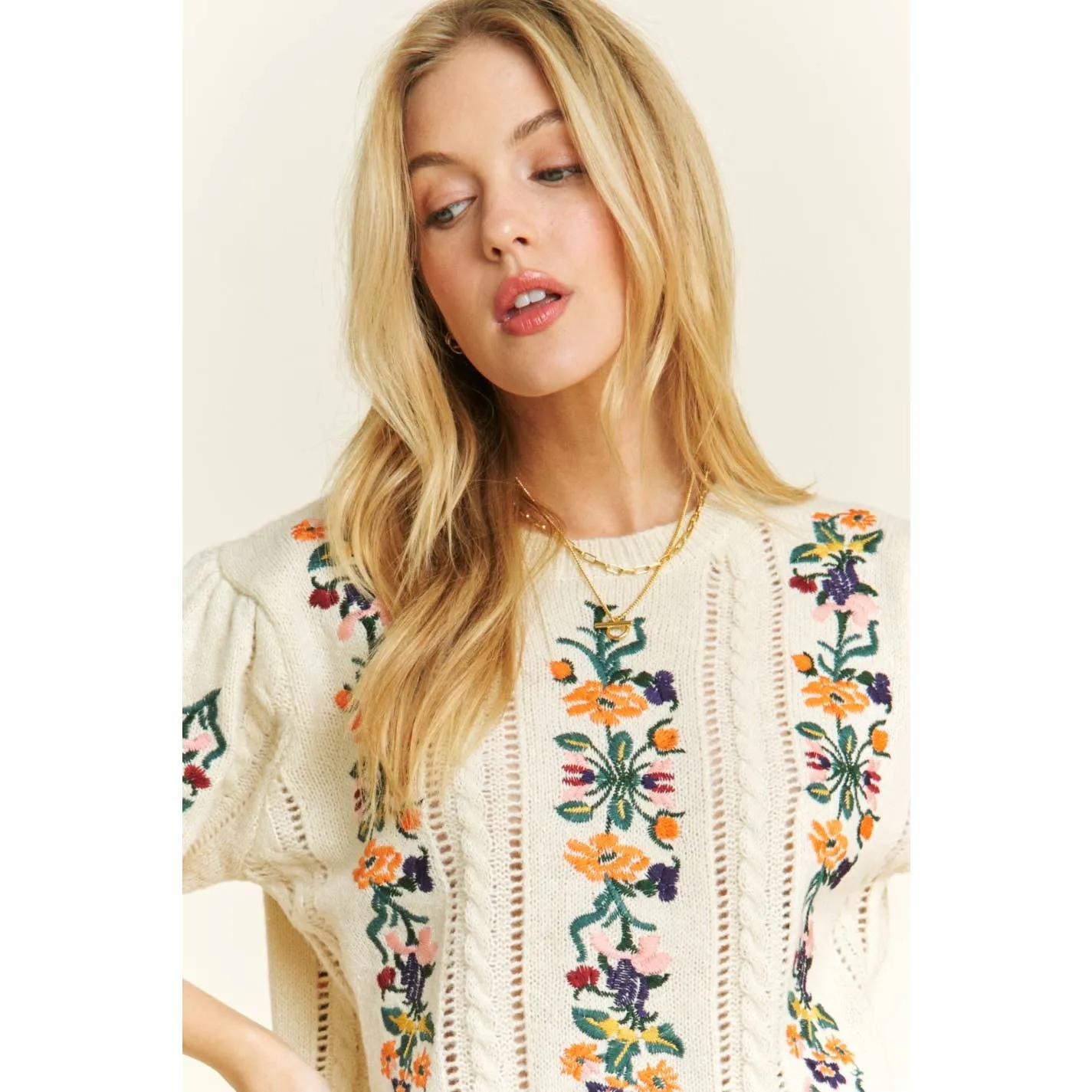 Winter Garden Sweater in Ivory