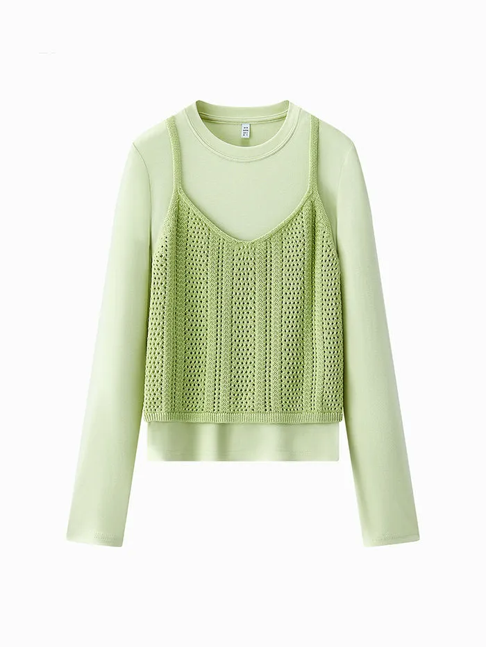 Women's 2 Piece T-Shirt Set With Over Vest