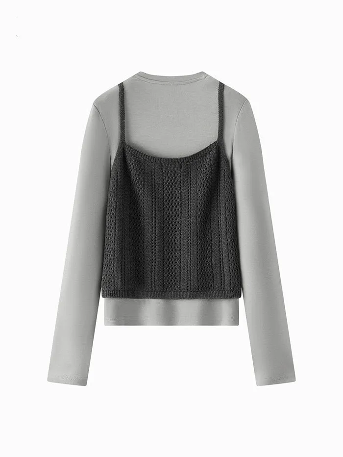 Women's 2 Piece T-Shirt Set With Over Vest