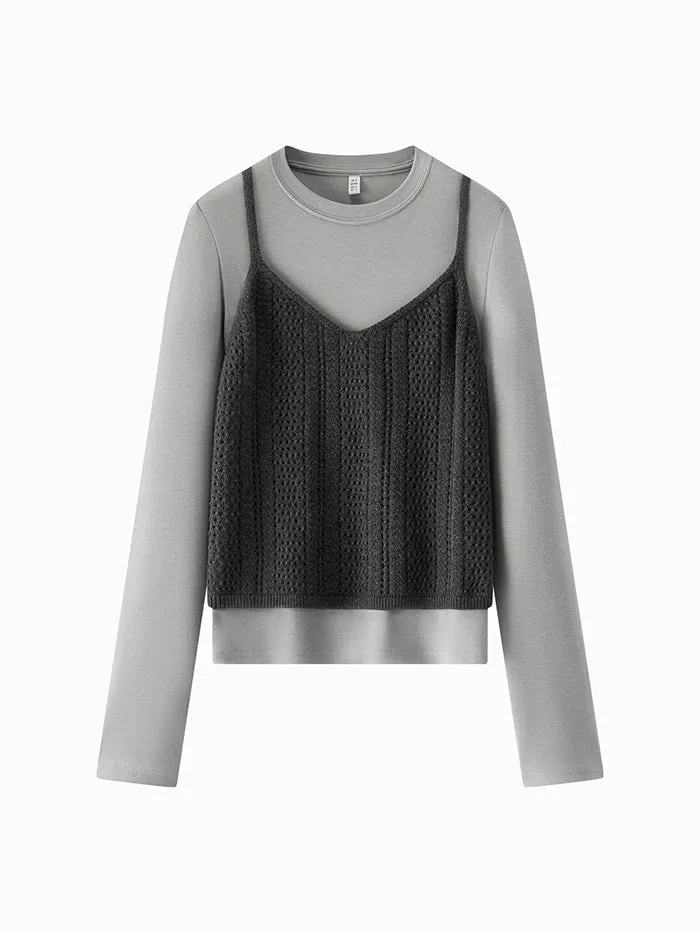 Women's 2 Piece T-Shirt Set With Over Vest