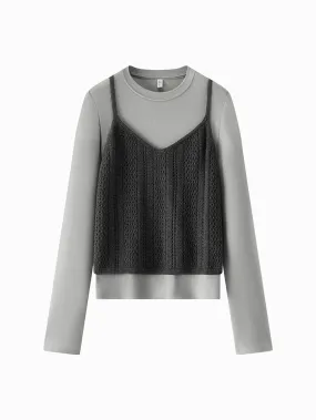Women's 2 Piece T-Shirt Set With Over Vest