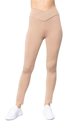 Women's Cross V Waist Band Althletic Workout Full Length Yoga Pants