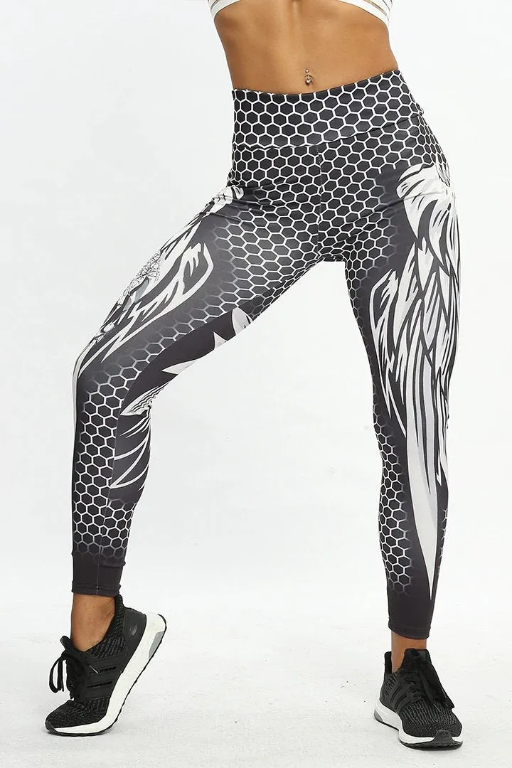 Women's Summer Printed High Waist Fitness Leggings