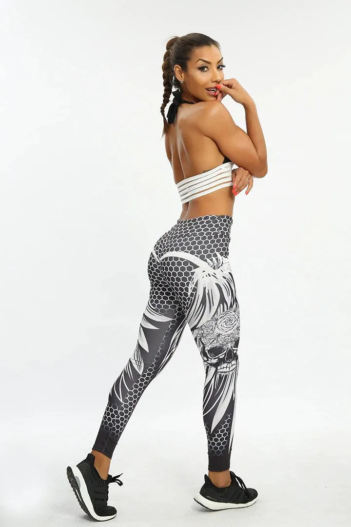 Women's Summer Printed High Waist Fitness Leggings