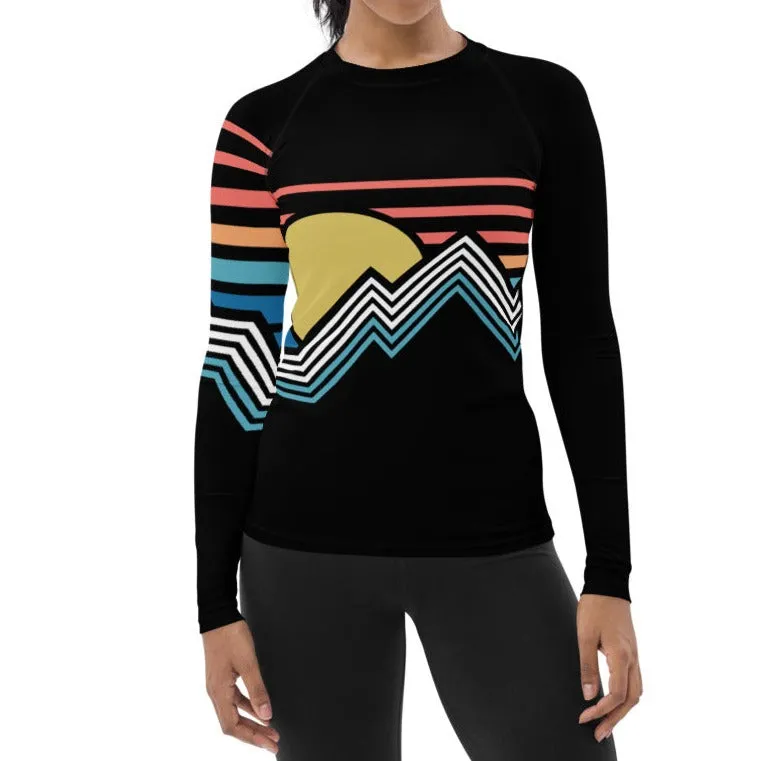 Women's UPF 50 Long Sleeve Rash Guard - Colorado Mountains