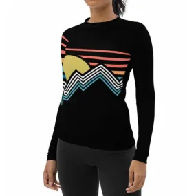 Women's UPF 50 Long Sleeve Rash Guard - Colorado Mountains