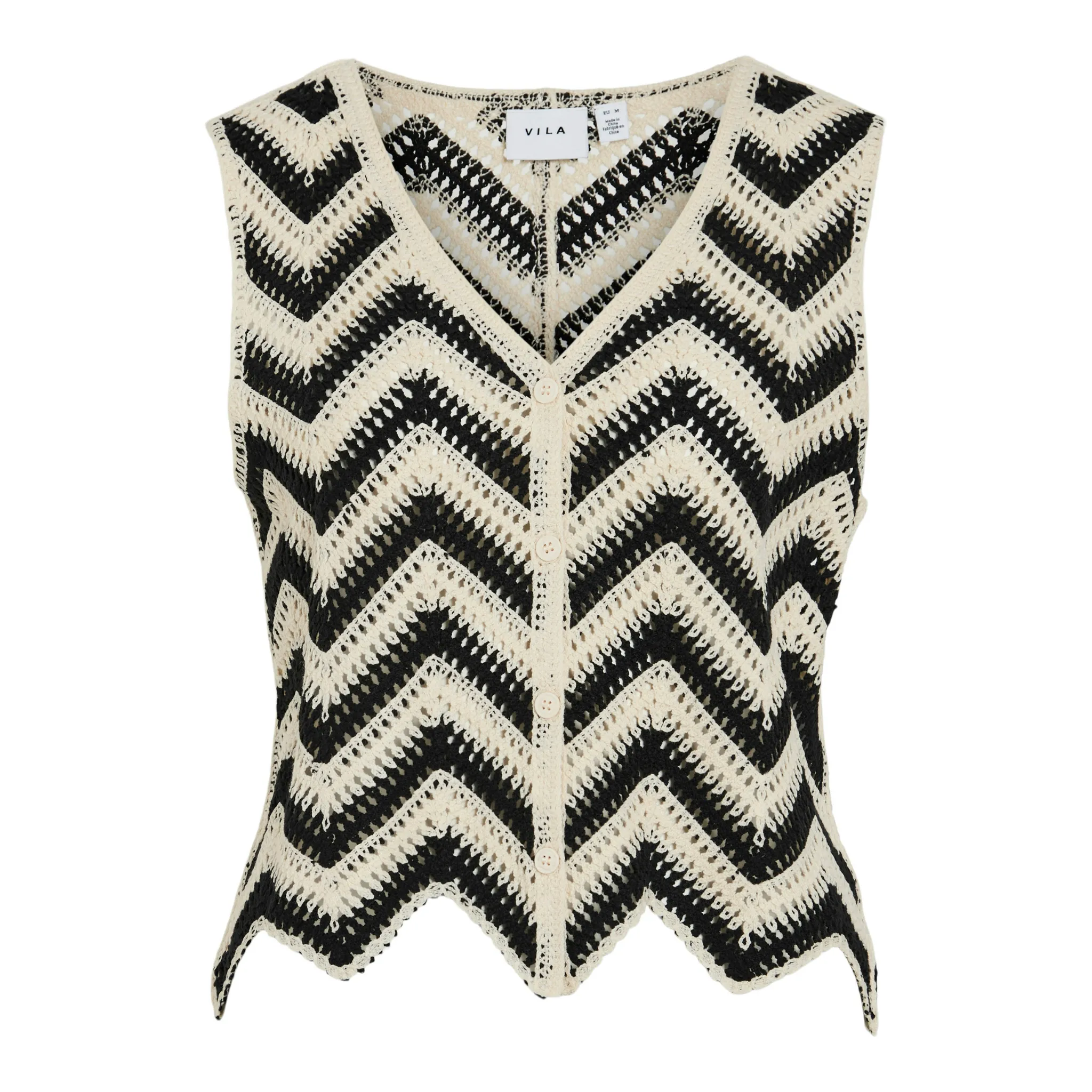 Womens Vila Birch Viserilda Crochet Vest Top