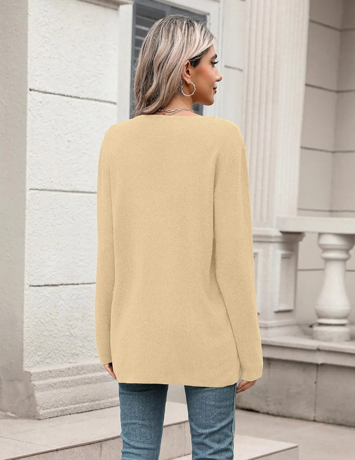 Zeagoo Women's V Neck Button Long Cardigan Sweater