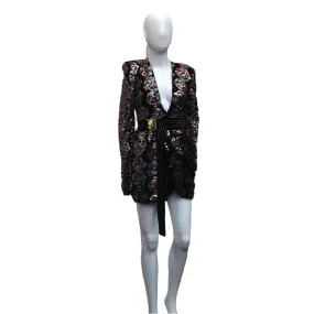 ZHIVAGO MIAMI KNIGHTS SEQUIN EMBELLISHED MINI WRAP DRESS IN MULTI-COLORED WORN ON "THE BACHELOR"