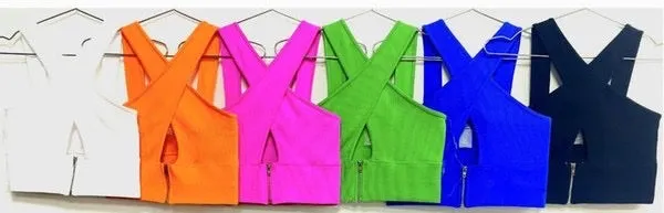 Zipper Crossed Crop Top